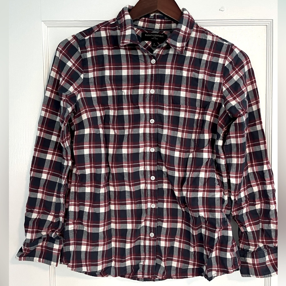 Plaid Button Down Banana Republic